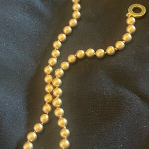 Vintage Carolee Elegant knotted Gold Faux Pearl Choker Necklace W/ Toggle clasp